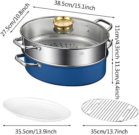 Oval Stainless Steel Steamer Pot Set
