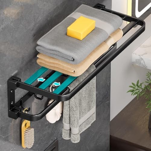 Punch-Free Aluminum Towel Rack 40cm Bathroom Storage Solution