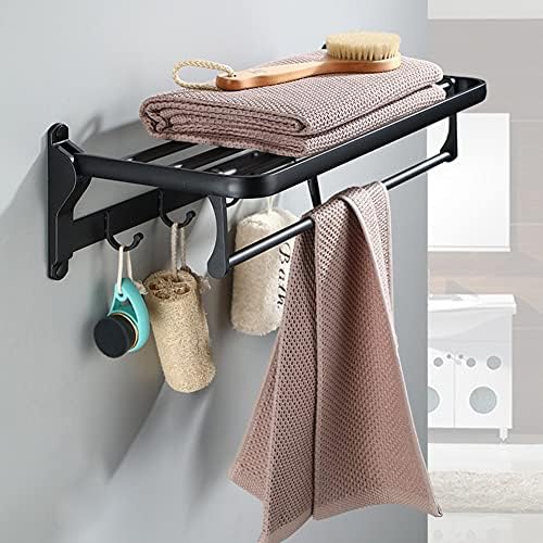 50Cm Wall Mounted Towel Rack with Black Finish