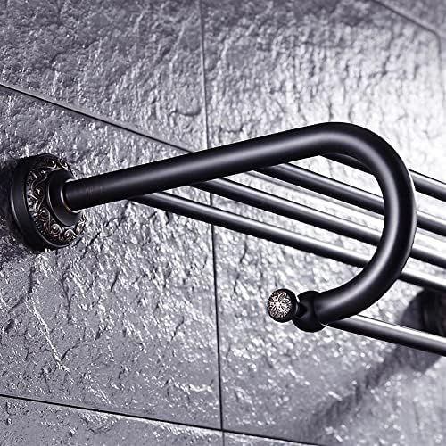ANNBKA European-Style Black Bronze Bath Towel Shelf