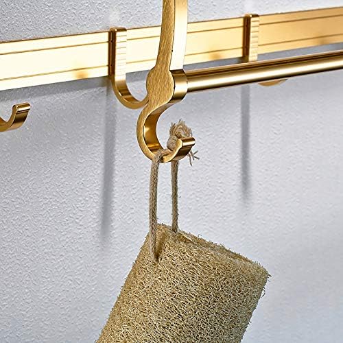 LUCEAE Foldable Towel Rack with Movable Hook 50cm Aluminum Gold