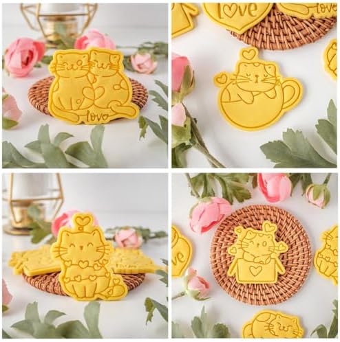 3D Cute Cat Cookie Stamps for Baking