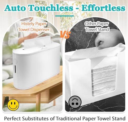 Histely Paper Towel Dispenser with Refill Reminder - White