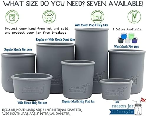 High-Quality Silicone Sleeves for Mason Jars - 2-Pack