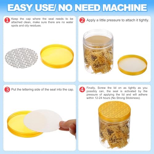 PATIKIL 58mm PS Stick-On Lid Seals 500Pack
