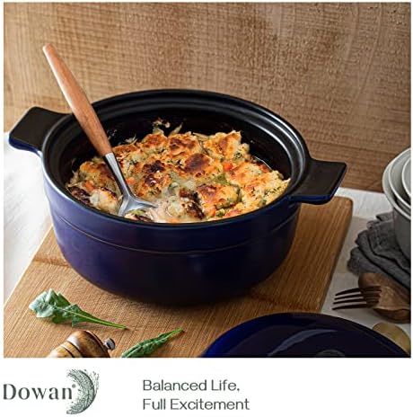 Large Ceramic Casserole with Lid Oven Kitchen Essential