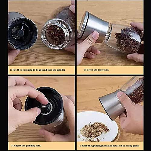 Refillable Black Pepper Salt Pepper Grinder Set Stainless Steel Heavy Duty