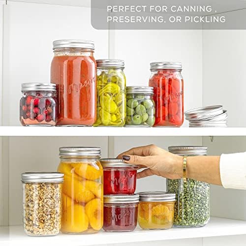 Stylish 6-Pack Canning Jars with Labels lids and Bands