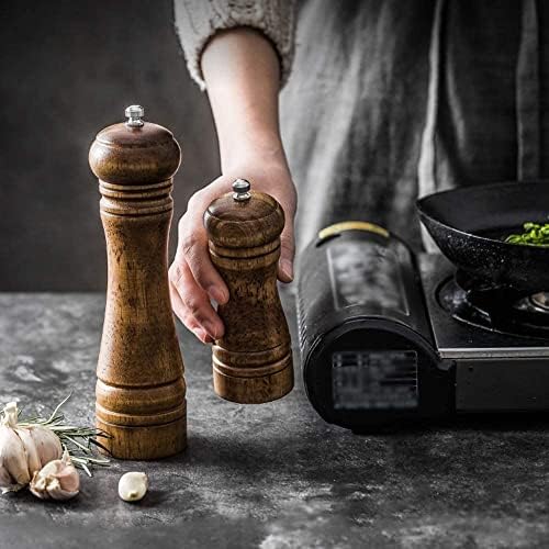Adjustable Wooden Salt and Pepper Grinder Set