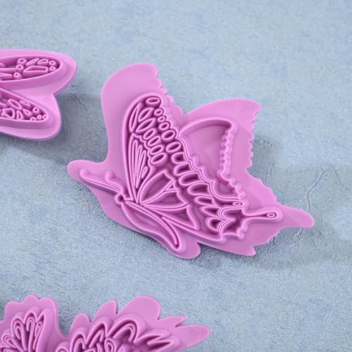 4-Piece Plastic Fondant Cutter Butterfly Bird Dragonfly Set