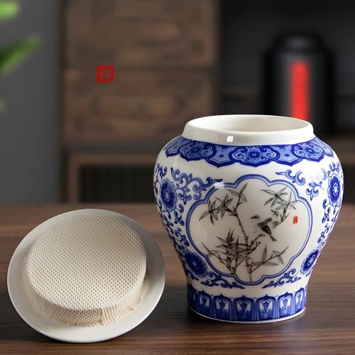Porcelain Tea Jar Canister 12oz with Oil-Resistant Coating