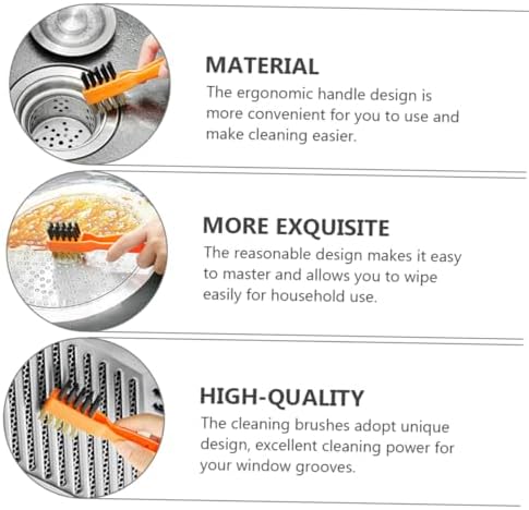 COOLHIYAMulti-Purpose Cleaning Brush Set 2pcs for Windows Groove Floors Sinks