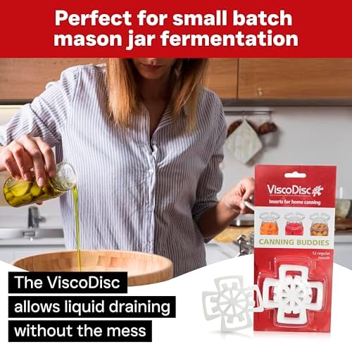 Canning Buddy for Mason Jars - ViscoDisc Increments Food Preserving Fermenting Aid