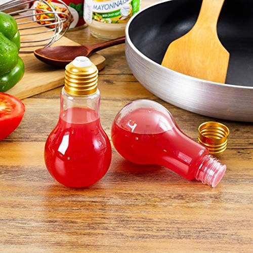 Plastic Light Bulb Jars Gold - 24pc Case