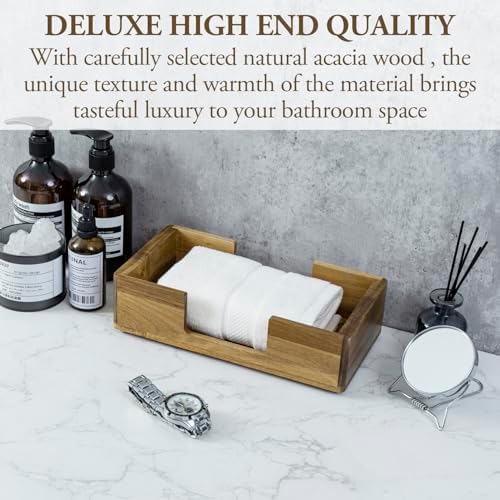 Premium Acacia Wood Hand Towel Holder