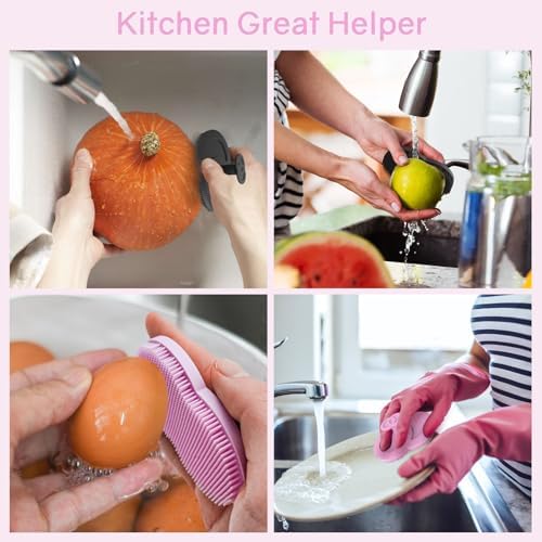 2PCS Vegetable Brush Set Black Pink