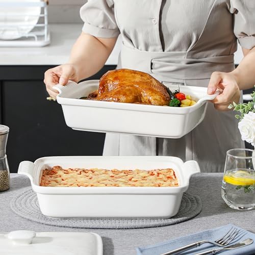 MALACASA 34 Quart Casserole Dish with Lid