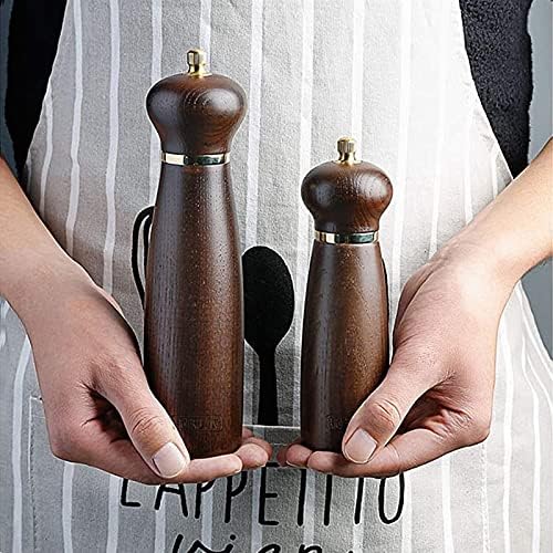 Adjustable Wooden Pepper Mill Set with Stainless Steel Core
