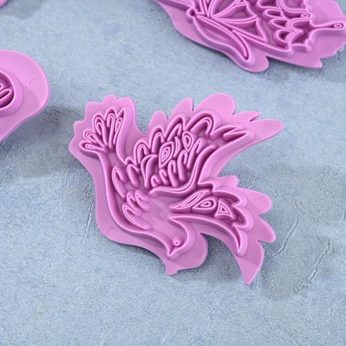4-Piece Plastic Fondant Cutter Butterfly Bird Dragonfly Set