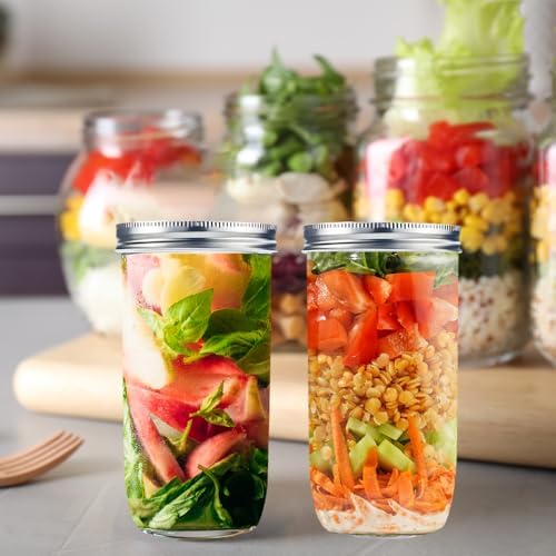 Bluwtpoclan 24 oz mason jars 6 pack