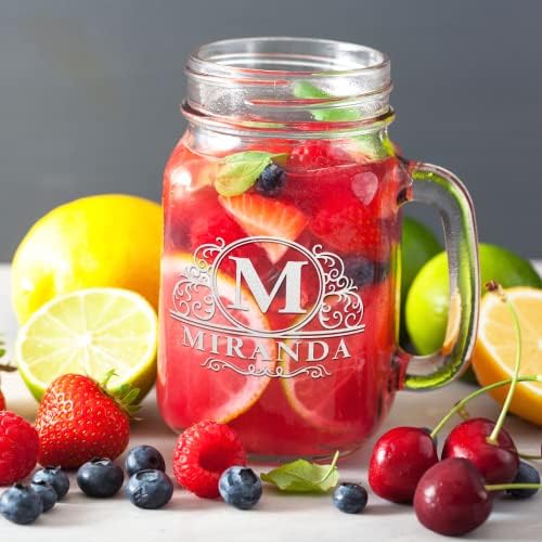 Elegant Mason Set - Personalized 16 oz Custom Glass - Perfect for Gifting