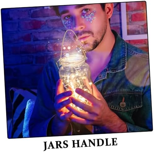 5pcs Mason Jar Wire Handles with Rope 1