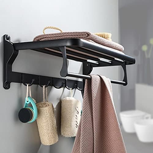 50Cm Wall Mounted Towel Rack with Black Finish