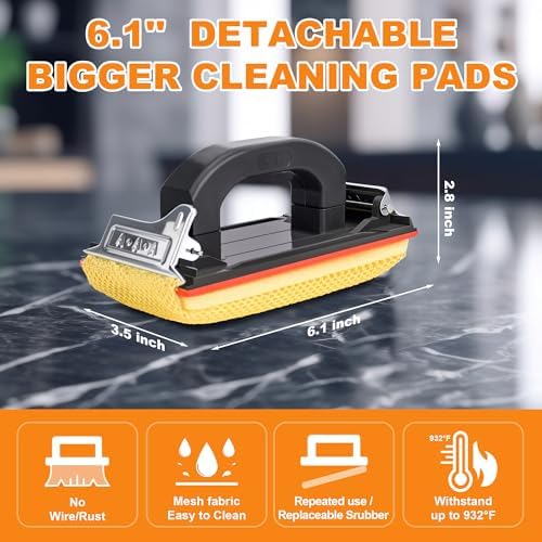 Hroonny Cleaning Brush for Cast Iron Pan Griddle Dish Flat Top