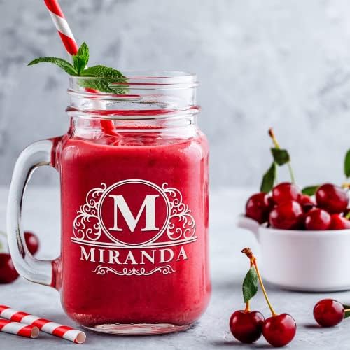 Elegant Mason Set - Personalized 16 oz Custom Glass - Perfect for Gifting