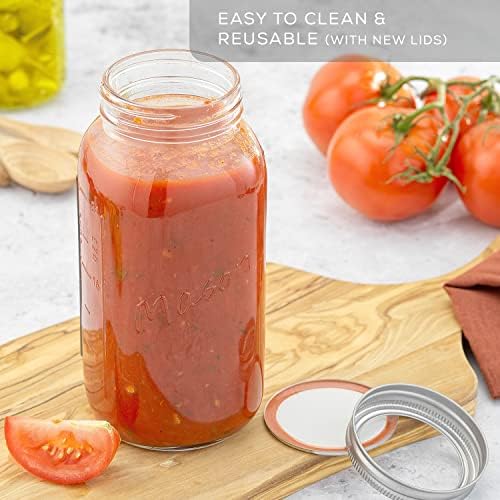 JoyJolt Mason Jars 32 Oz 6-Pack