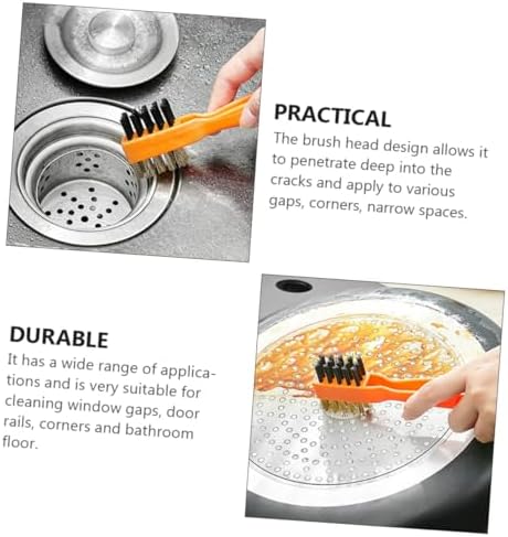 COOLHIYAMulti-Purpose Cleaning Brush Set 2pcs for Windows Groove Floors Sinks
