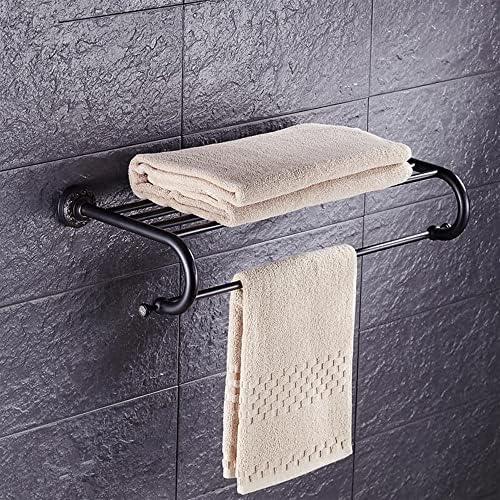 ANNBKA European-Style Black Bronze Bath Towel Shelf