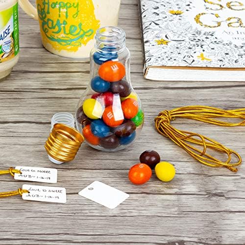 Plastic Light Bulb Jars Gold - 24pc Case