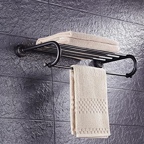 ANNBKA European-Style Black Bronze Bath Towel Shelf